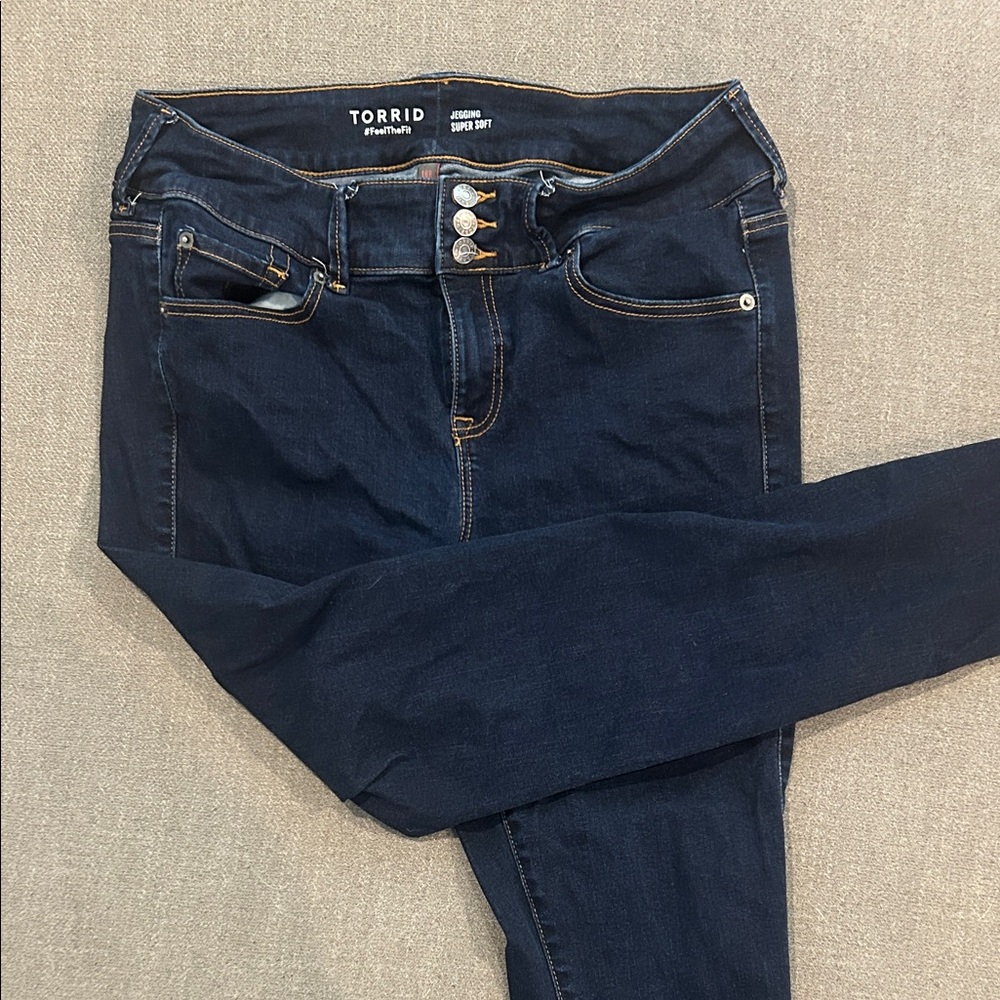 Torrid Navy Blue Stretch Jeggings